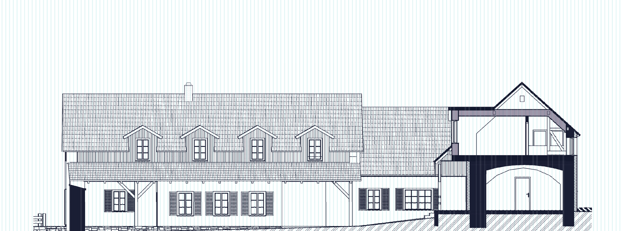 Architektonický nákres Penzion Statek u Hrušků